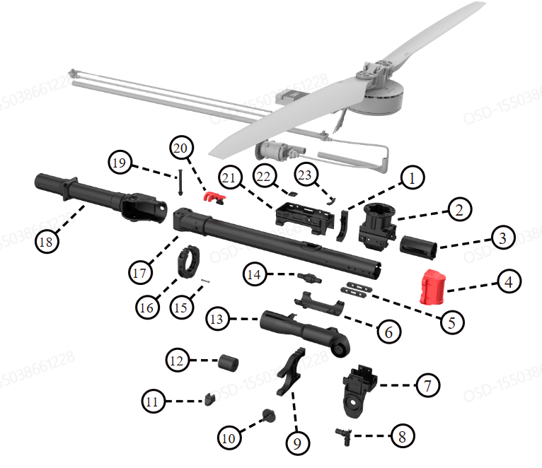 P150 Max — Propeller Clamp Fixing Base (02-002-15493)