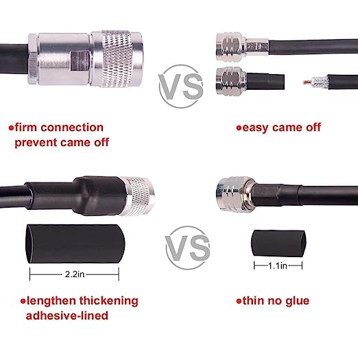 XRDS -RF KMR400 SMA to N Cable, N-Male to SMA-Male Connector Low Loss Extension Cable 50 Ohm SMA Cable for 3G/4G/5G/LTE/ADS-B/Ham/GPS/WiFi/RF Radio to Antenna Use